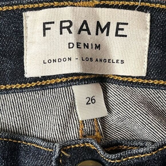 Frame Le High Skinny Jeans Dark Wash Size 26 Denim Casual - Picture 14 of 16